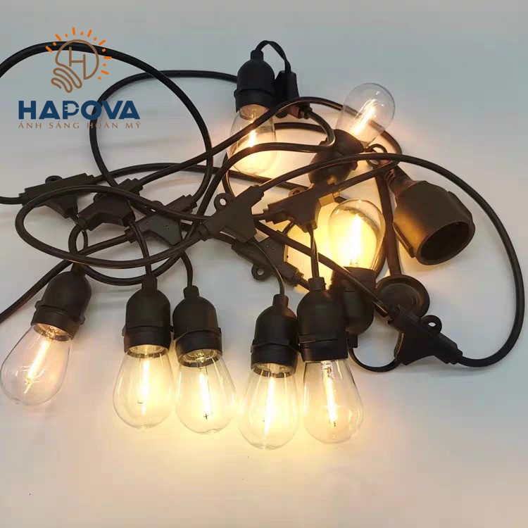 Dây đèn thả ngoài trời 10 mét 20 đui HAPOVA ORALIE 6515