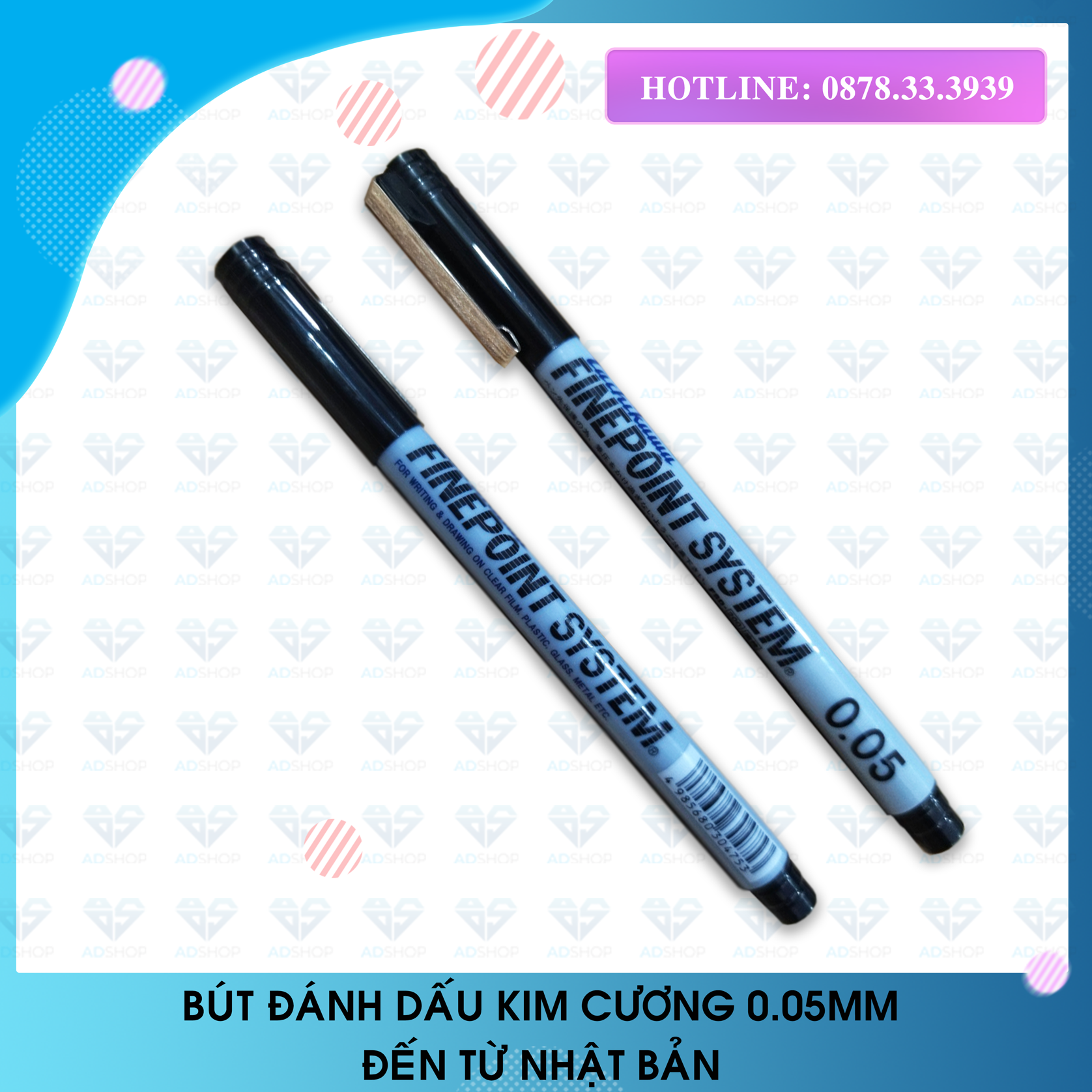 BÚT ĐÁNH DẤU KIM CƯƠNG - BÚT ĐÁNH DẤU NGÒI BÚT SIÊU NHỎ 0.05mm - BÚT MỰC ĐEN ĐẾN TỪ NHẬT BẢN