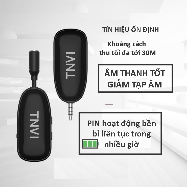 Micro Không Dây Cài Ve Áo TNVI V1, chống ồn, live stream, quay video, ghi âm, ghi âm nhạc cụ, Vlog, Chơi game, Podcasting, trò chuyện qua Zoom, MSN, SKYPE và hát trên Internet Tương thích smartphone, máy tính bảng, máy tính để bàn, laptop-Hàng nhập khẩu