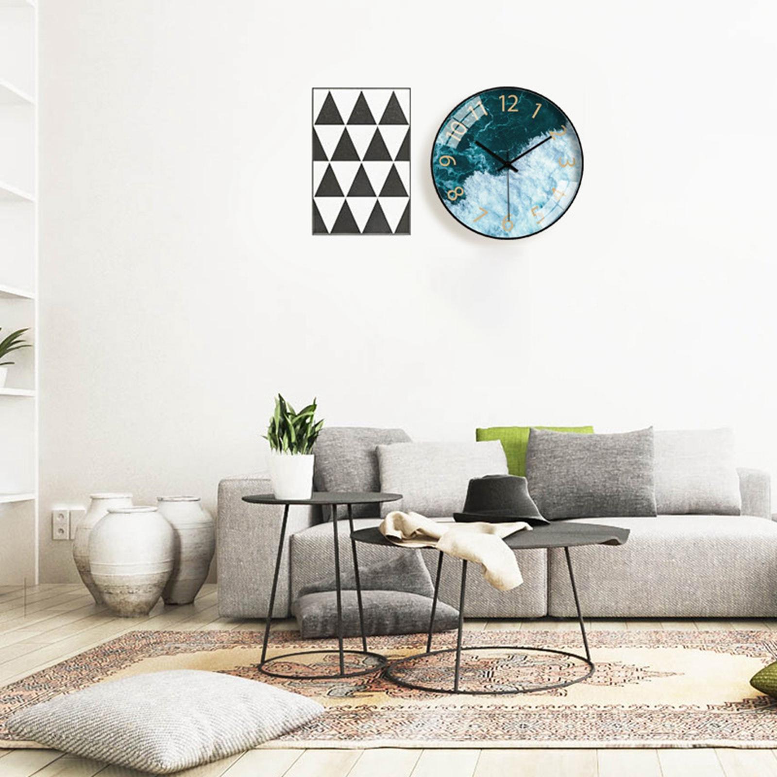 Simple Wall Clock Large Quartz Clock 12" Clocks for Home Kitchen School Living Room Decor