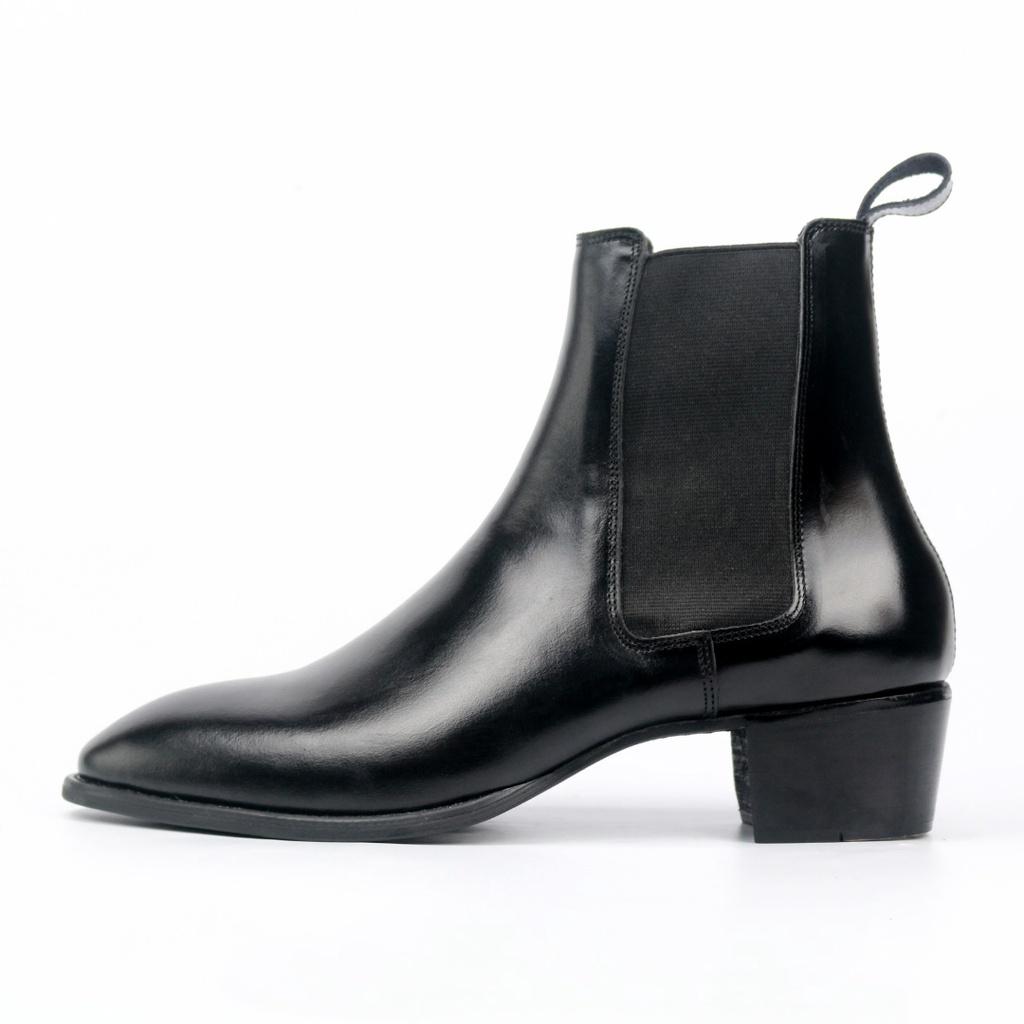 Giày Chelsea boots nam CB01 bản mũi nhọn, da bò cao ống cao,  LEMANS bảo hành 24tháng