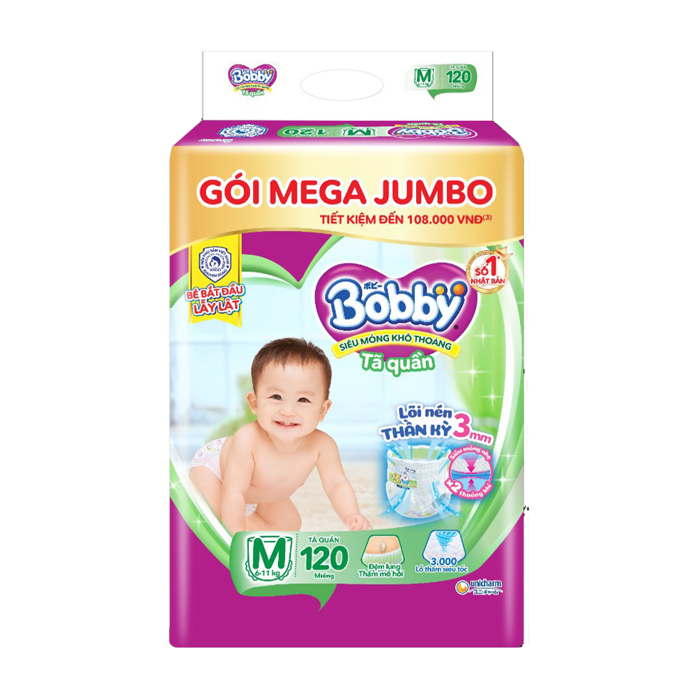 Tã quần Bobby có đệm lưng thấm mồ hôi M120