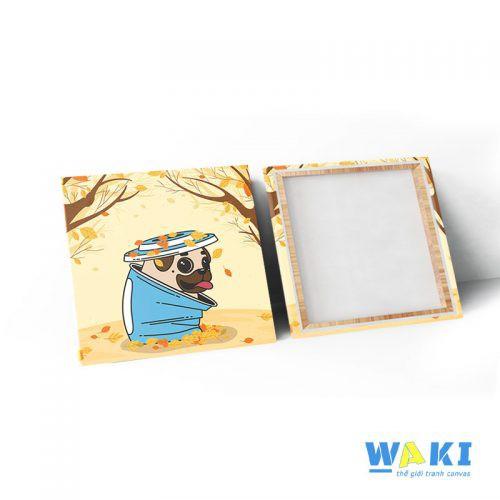 Bộ 4 tranh canvas “4 mùa của Pug”- W131