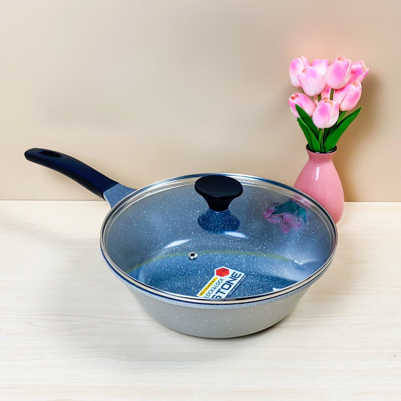 Chảo Sâu Lòng Đáy Phẳng Đá Stone 7 Lớp Cao Cấp 28cm LCA6285D (cam kết hàng chính hãng)