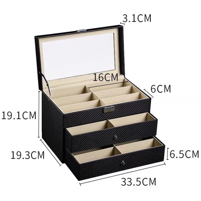 Hộp Đựng Mắt Kính 18 Ngăn 3 Tầng 33.5x19.3x19.1cm 0193