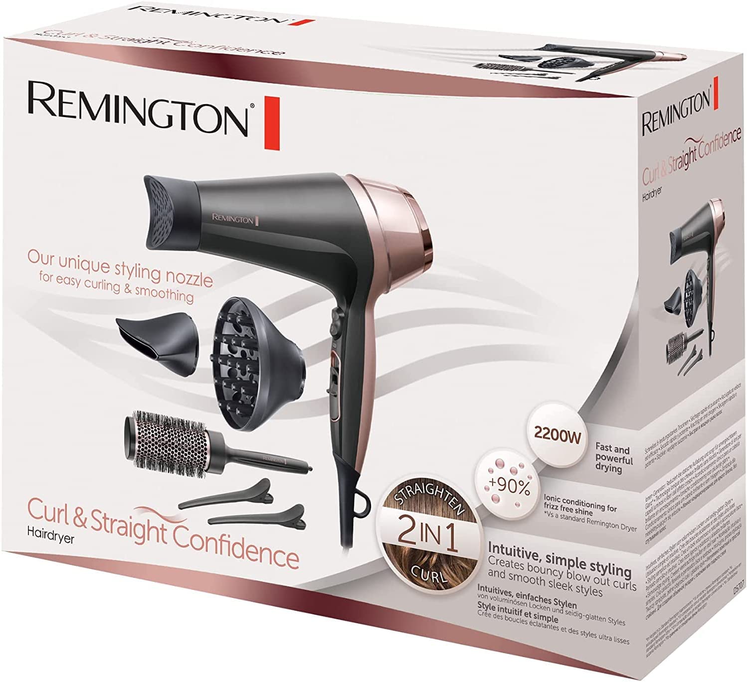 Máy sấy tóc Remington Curl & Straight Confidence D5707 Hàng chính hãng