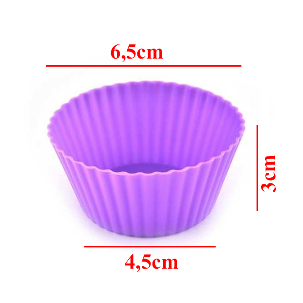 Bộ 10 khuôn silicon cupcake tròn 6,5cm