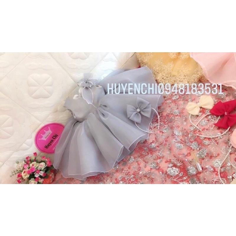 VÁY NƠ VAI voan Hàn Tặng kèm cài nơ tóc