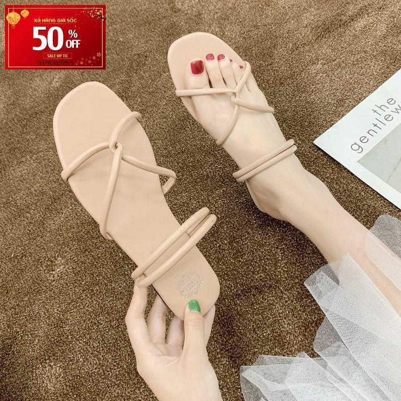 - Sandal Bệt Quai Chéo Da Mềm Nữ Đi 2 Thiết Kế Trẻ Trung - 3182