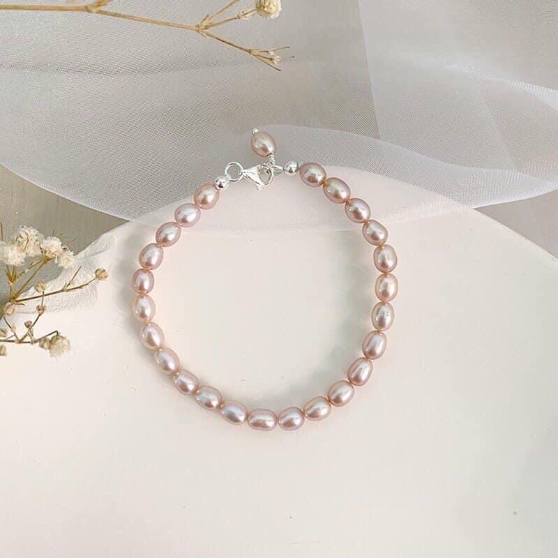 Vòng Tay Bạc 925 Màu Hồng Phấn 6 Ly Dễ Thương - Trường Thịnh Ngọc Trai