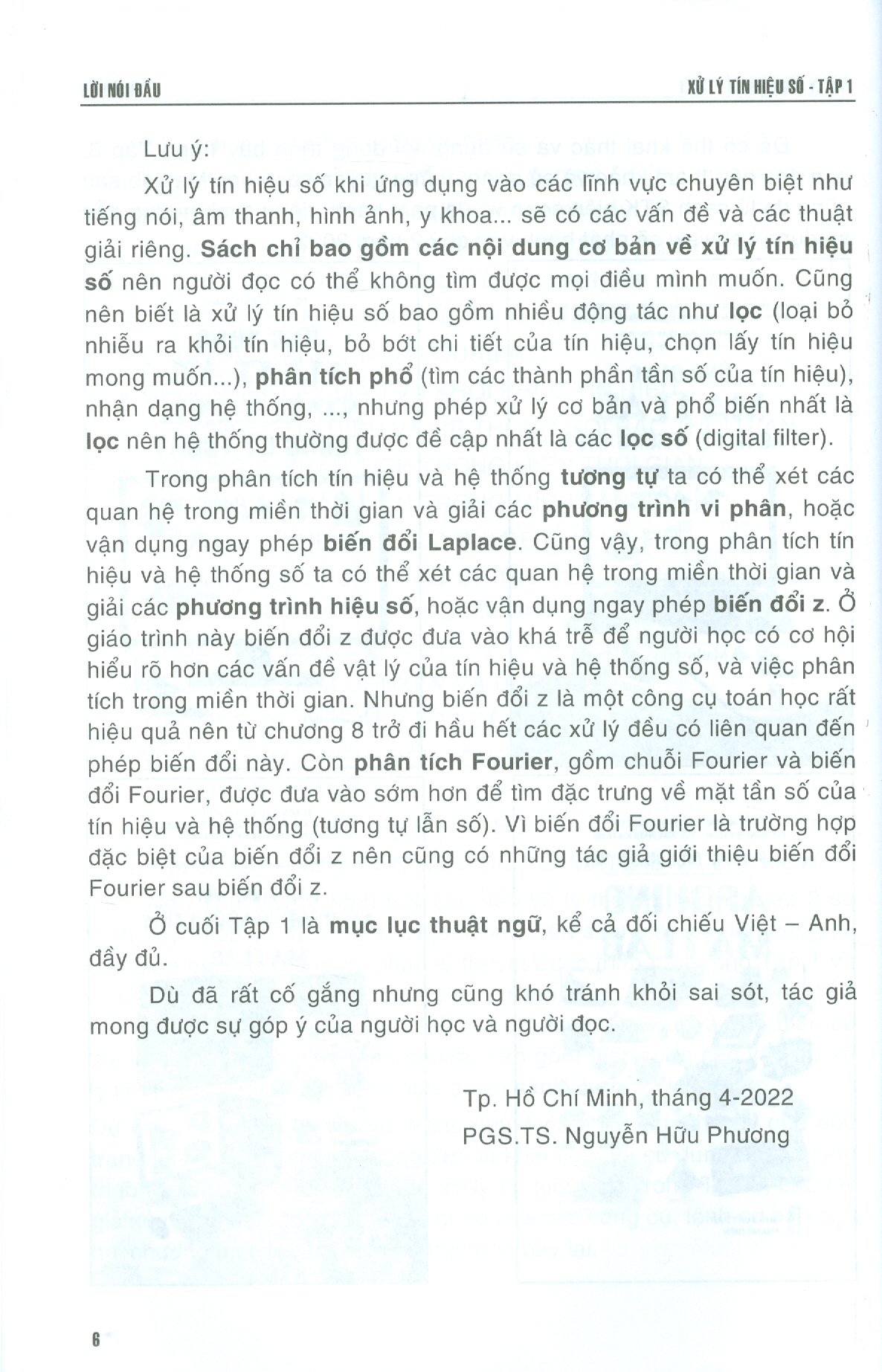 Xử Lý Tín Hiệu Số, Tập 1 (Dùng cho sinh viên các ngành Điện tử, Tự động hóa, Viễn thông, Tin học)