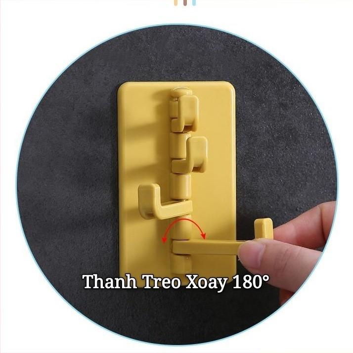 Móc Treo Tường Xoay 180 độ Móc Treo 4 Móc đa năng