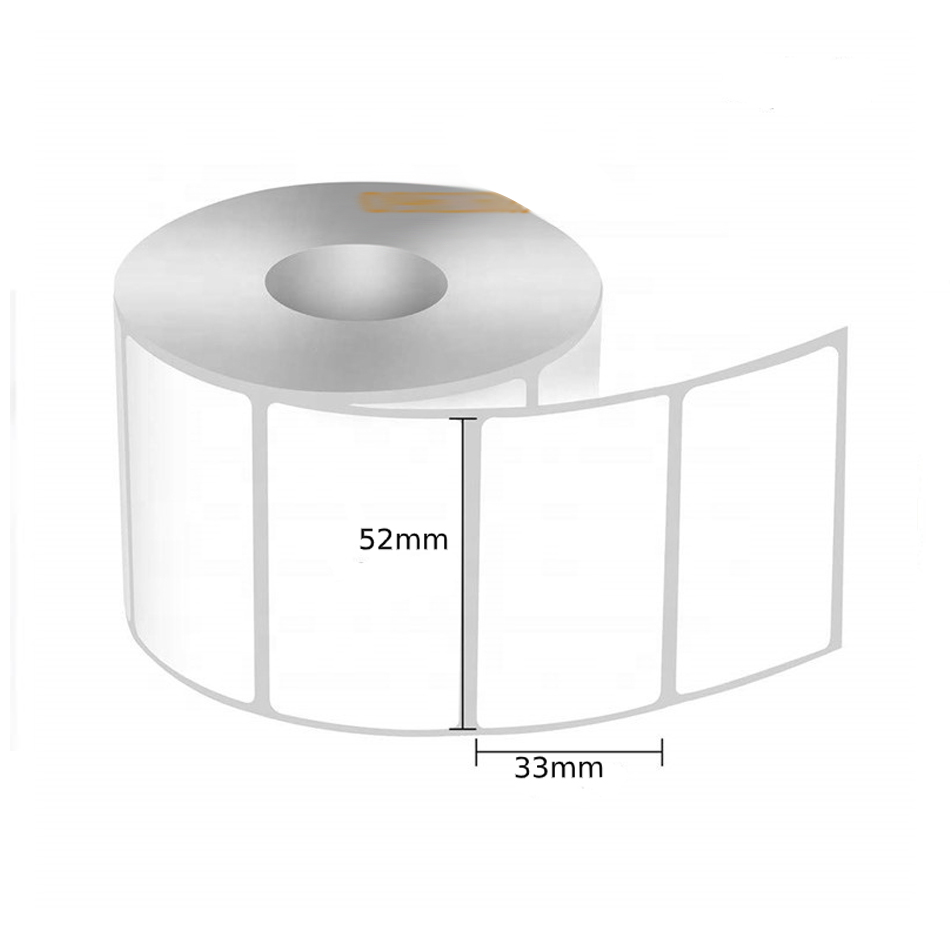 Giấy in tem decal nhiệt 52x33mm cuộn 30m - Tem nhiệt 52x33mm