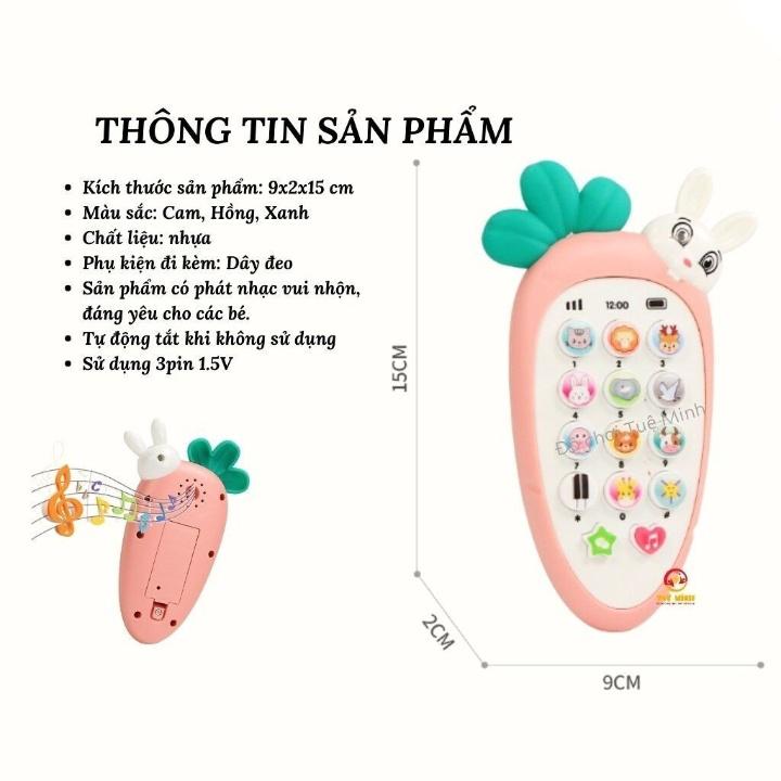 Điện Thoại Cà Rốt Kèm Pin Và Dây Đeo Bằng Nhựa Cho Bé