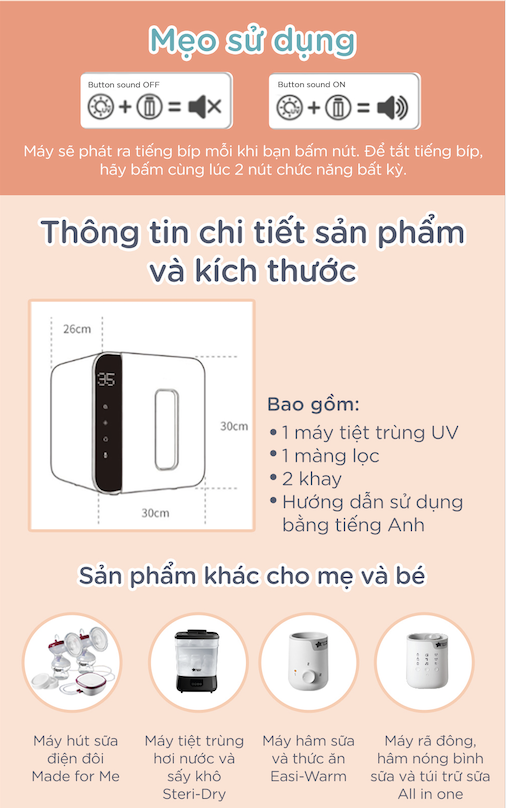 Máy tiệt trùng bằng tia UV và sấy khô Tommee Tippee