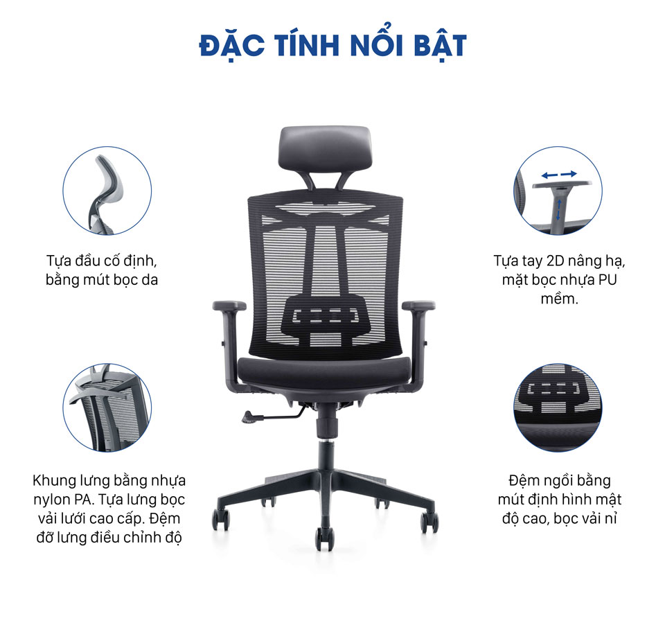 Ghế công thái học GOVI Ergonomic Felix F6206A-2