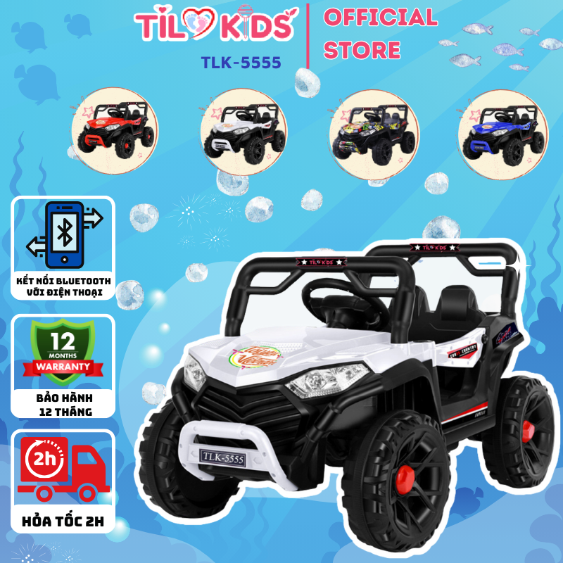 Xe oto điện cho bé TILO KIDS TLK-5555 phiên bản Tôi yêu Việt Nam có điều khiển từ xa, bluetooth, chế độ nhún