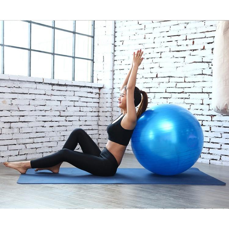 Bóng Tập Yoga, Gym 65cm Loại Trơn Cao Cấp dày 2mm siêu bền chống nổ (TẶNG KÈM BƠM BÓNG) YO33