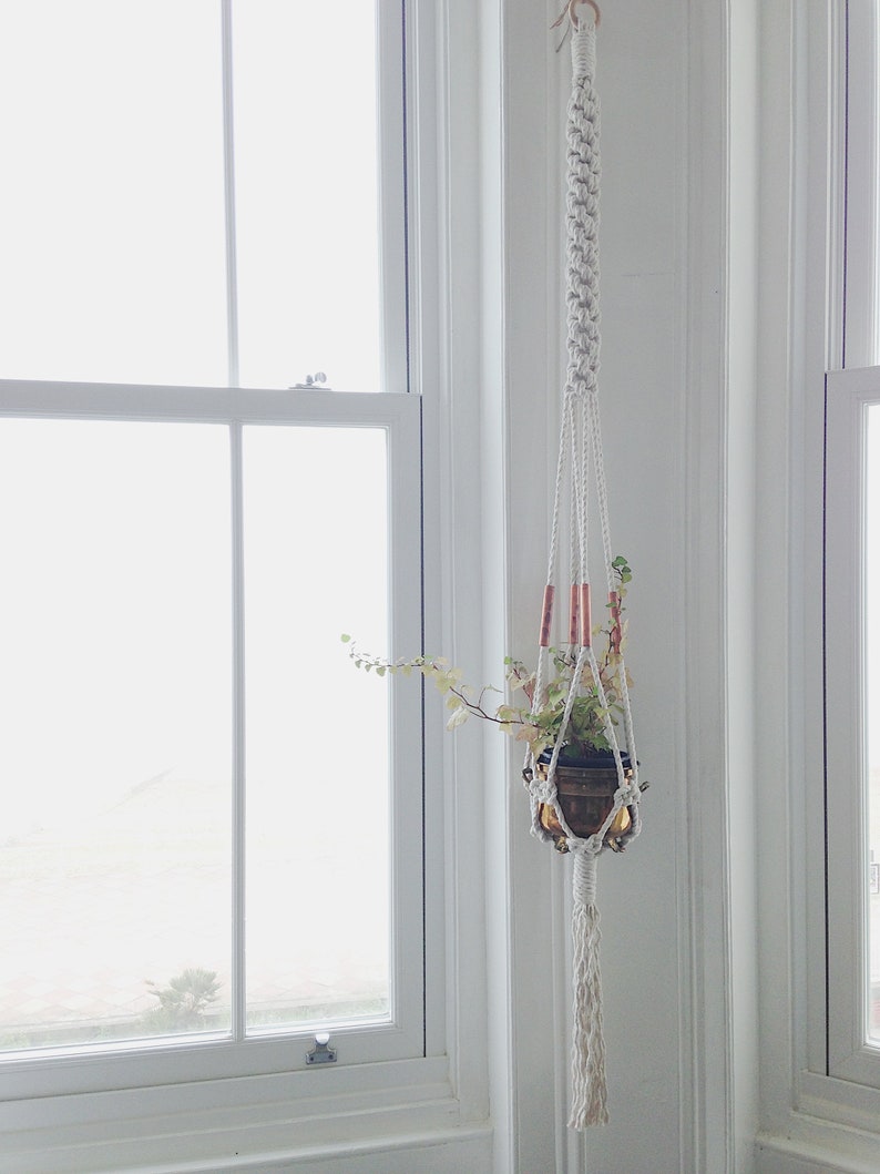 Dây macrame treo trang trí chậu cây cảnh phói nút đồng đỏ