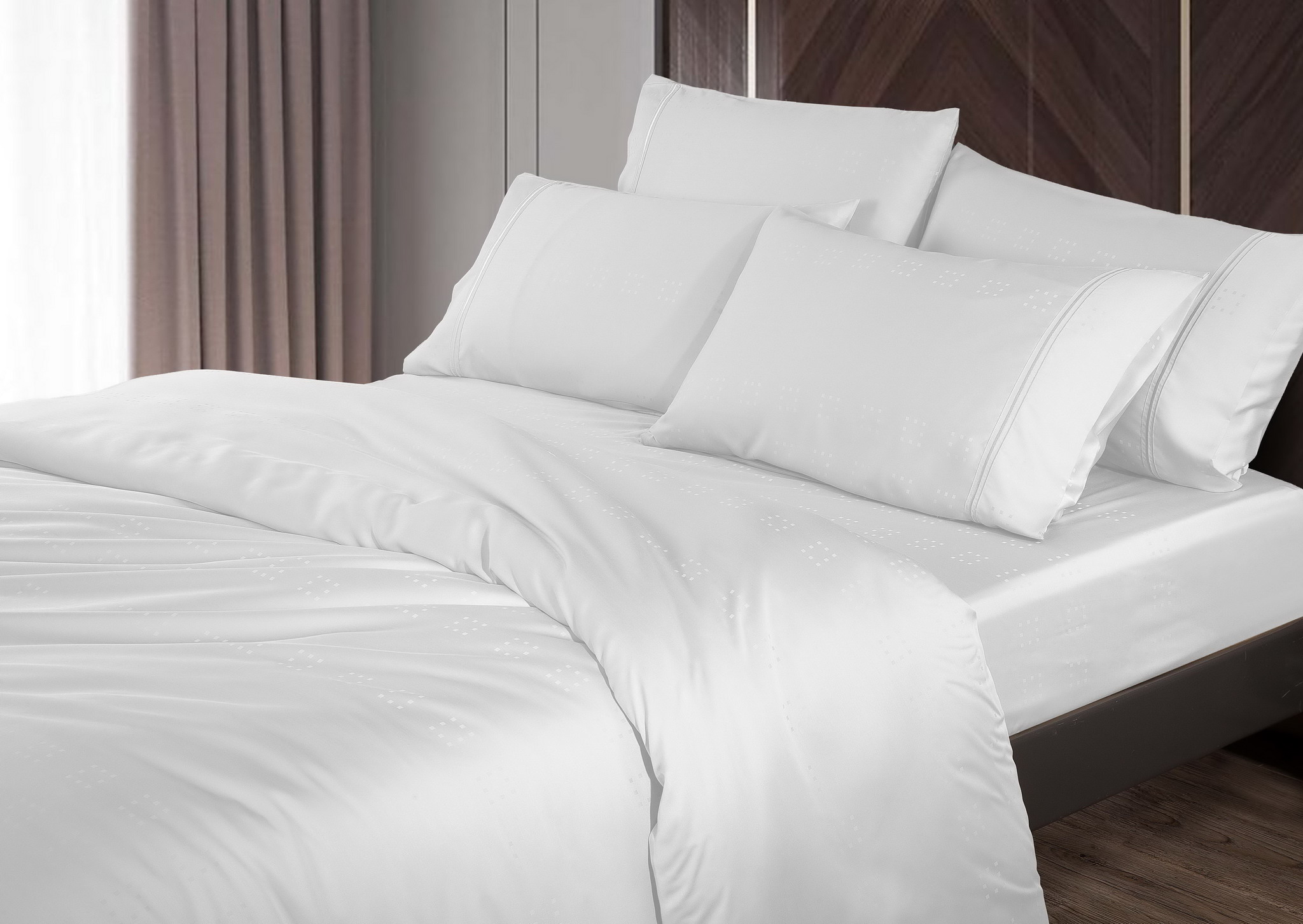 Bộ ga kèm Vỏ chăn Akemi Tencel Modal Earnest Tiga Belas, gồm 6 món