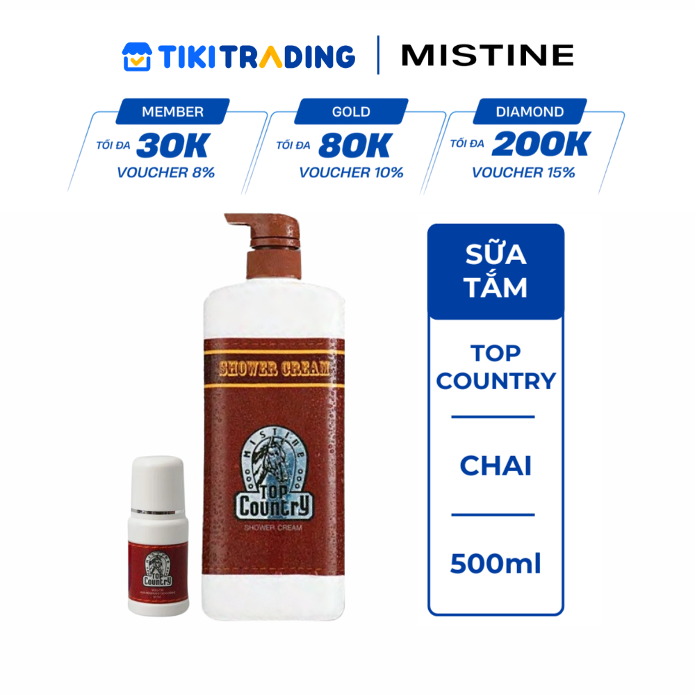 [Tặng lăn khử mùi] Sữa tắm Mistine Top Country Shower Cream 500ml