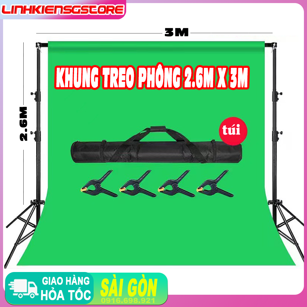 Khung treo phông di động 2,6m x 3m Khung Treo Vải Nền Chụp Ảnh Lookbook