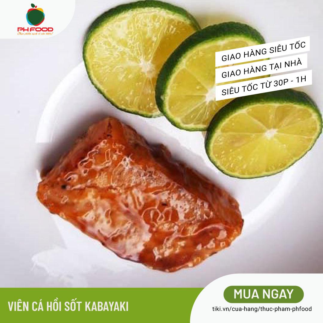 - Viên Cá Hồi Sốt Kabayaki - Khay 6 Viên