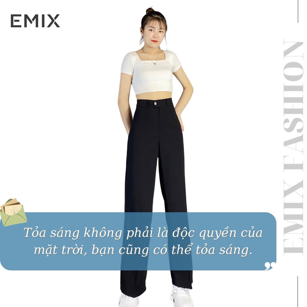 Quần tây nữ ống rộng lưng cao EMIX (3 màu). culotes. dài 100cm, khóa trước, chất tuyết mưa mềm mịn, đứng dáng