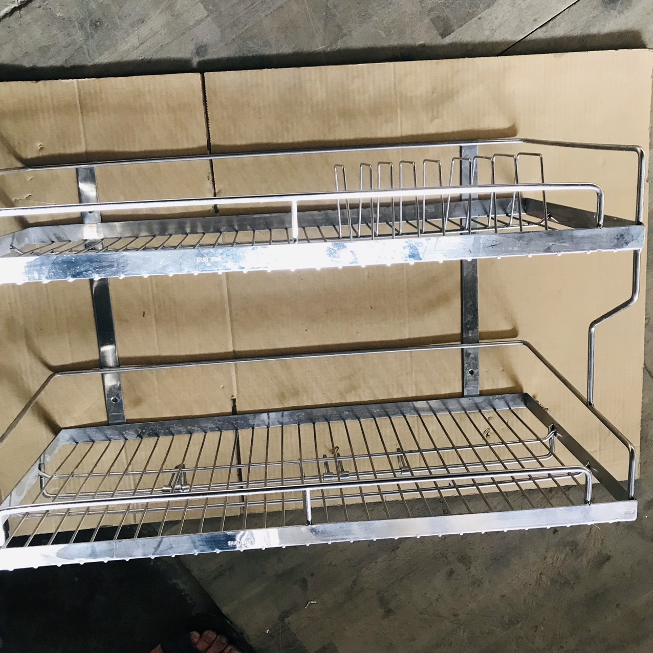 KỆ ÚP CHÉN BÁT 2 TẦNG - KỆ ÚP CHÉN ĐĨA INOX 304