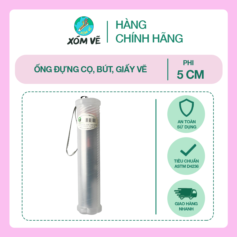 Ống đựng cọ vẽ, bút, giấy vẽ, phi 5cm/ 6cm