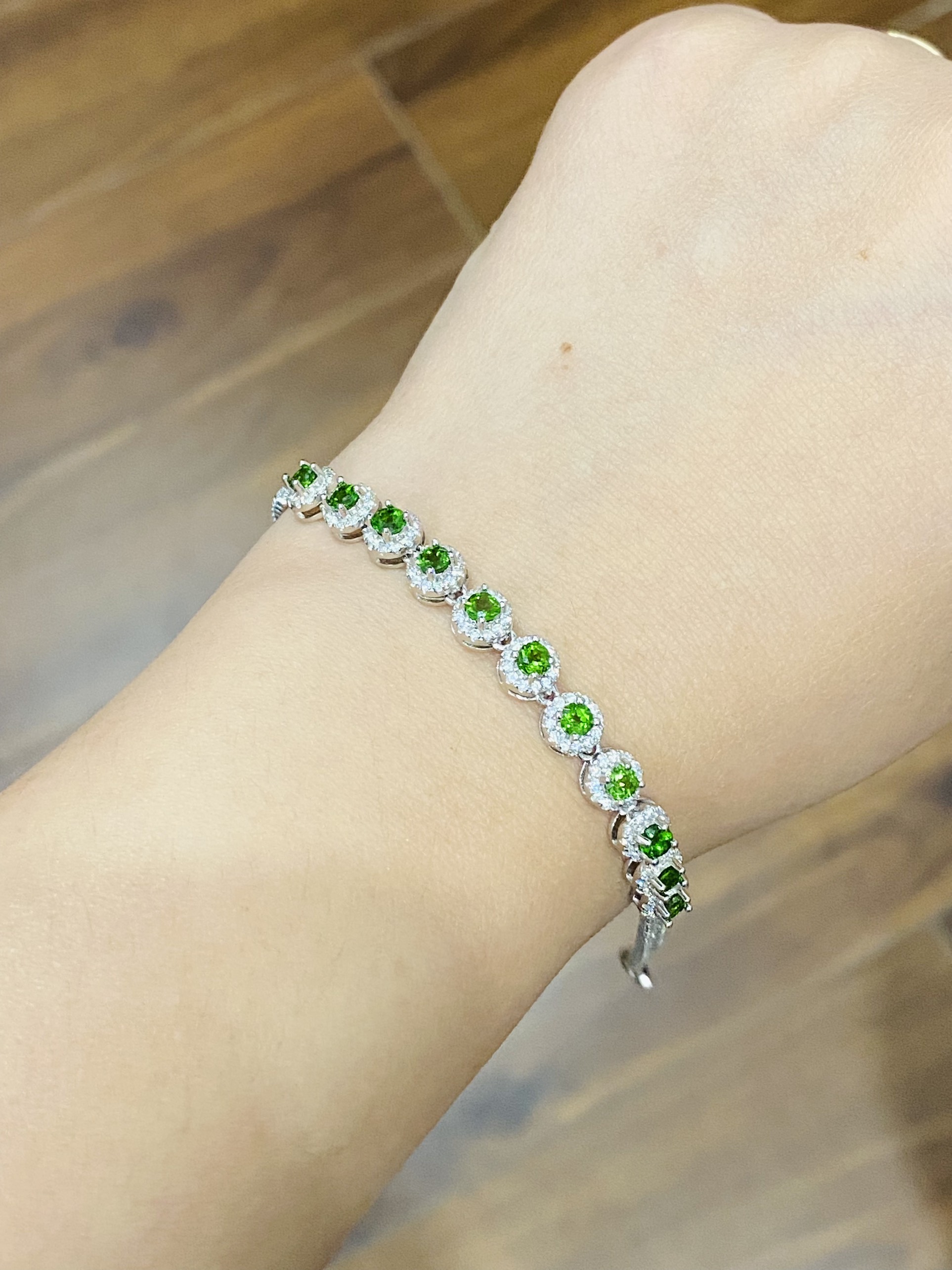 Lắc tay đính đá Diopside thiên nhiên (LB0171) - MOON Jewelry