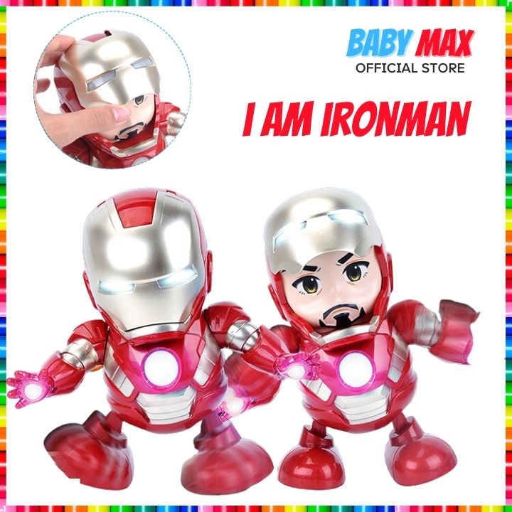 Iron man robot nhảy múa phát sáng theo nhạc giải trí cho bé đồ chơi trẻ em