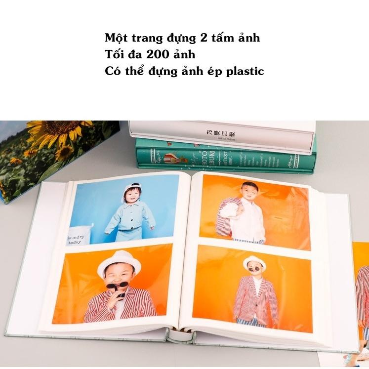 Album ảnh 10x15 đựng 200 tấm có hộp bìa chống thấm nước giữ ảnh cho con, gia đình, tình yêu, ảnh cưới