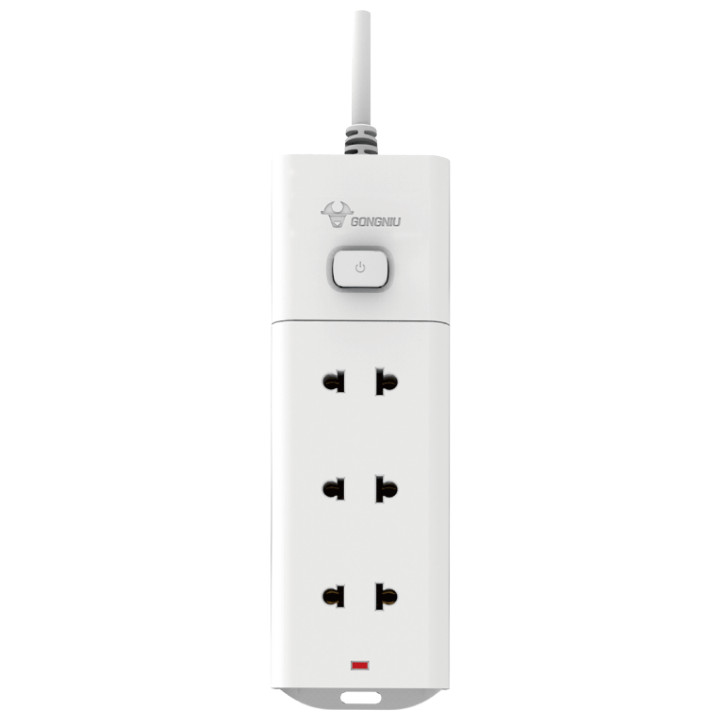 Ổ Cắm Điện Gongniu Đa Năng 3 Ổ 1 Công Tắc 2500W – Trắng – Chính Hãng - V1030