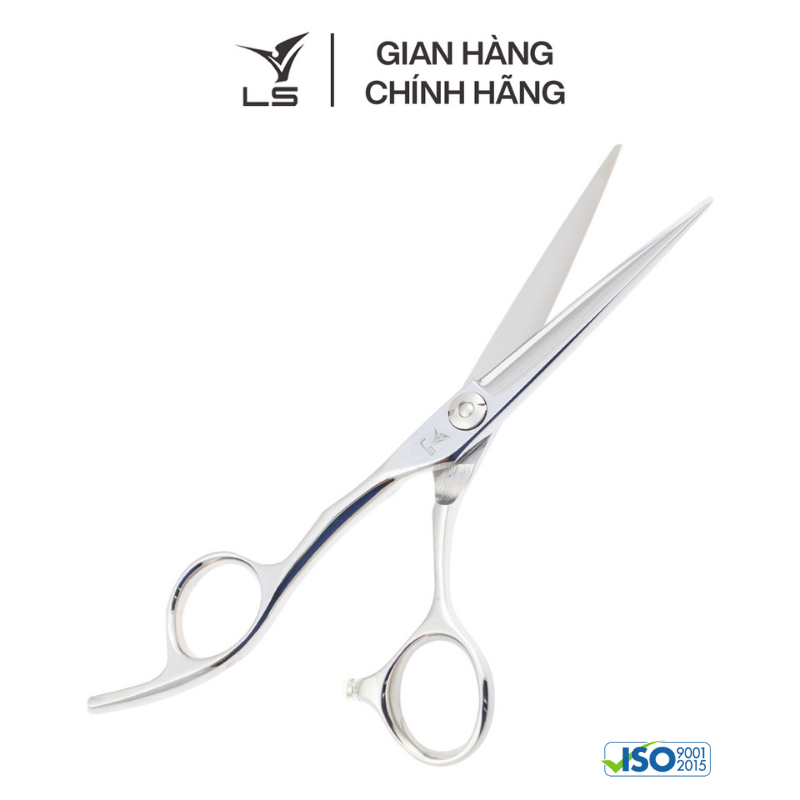 Kéo cắt tóc LS lưỡi thẳng quai offset vênh đỡ ngón cố định CB13L/5.5