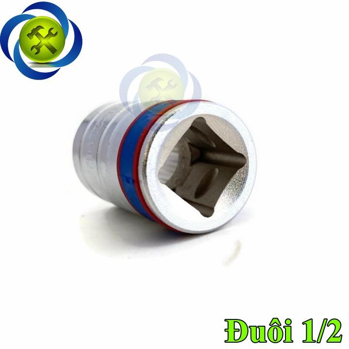 Tuýp 19mm 1/2 Kingtony 433019M 12 cạnh màu trắng dài 38mm