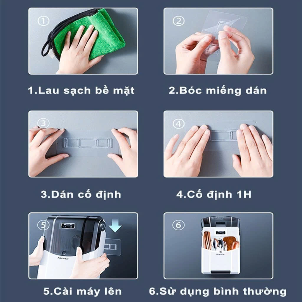 Hộp Đựng Đũa Thìa Dán Tường Bốn Ngăn Tiện Dụng Có Nắp Đậy, Dán Tường Siêu Chắc Chắn - Hàng Việt Nam - Giao Mầu Ngẫu Nhiên