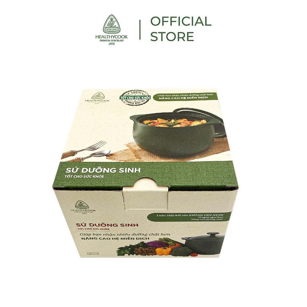 Nồi Sứ Dưỡng Sinh Minh Long Healthy Cook Vesta 0.85 L - Dùng Cho Bếp Gas, Bếp Hồng Ngoại