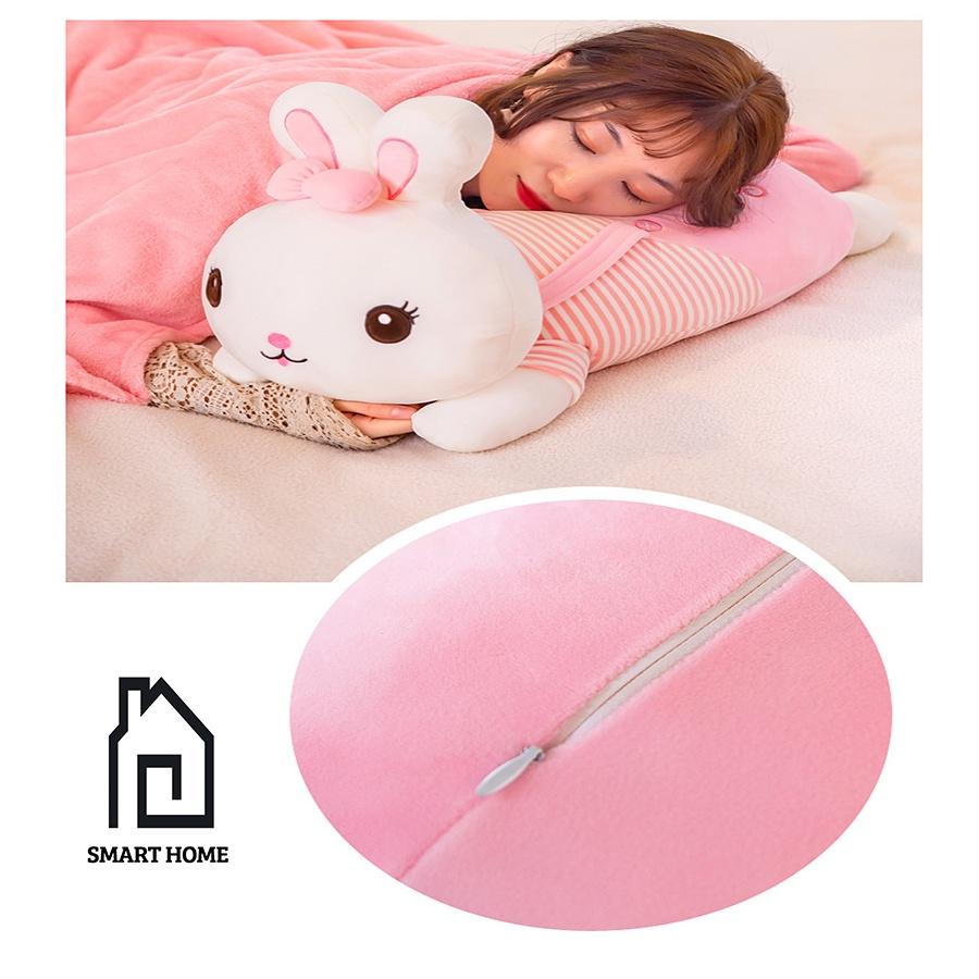 Thú Bông Cute có kèm chăn siêu mềm mịn chất vải miniso