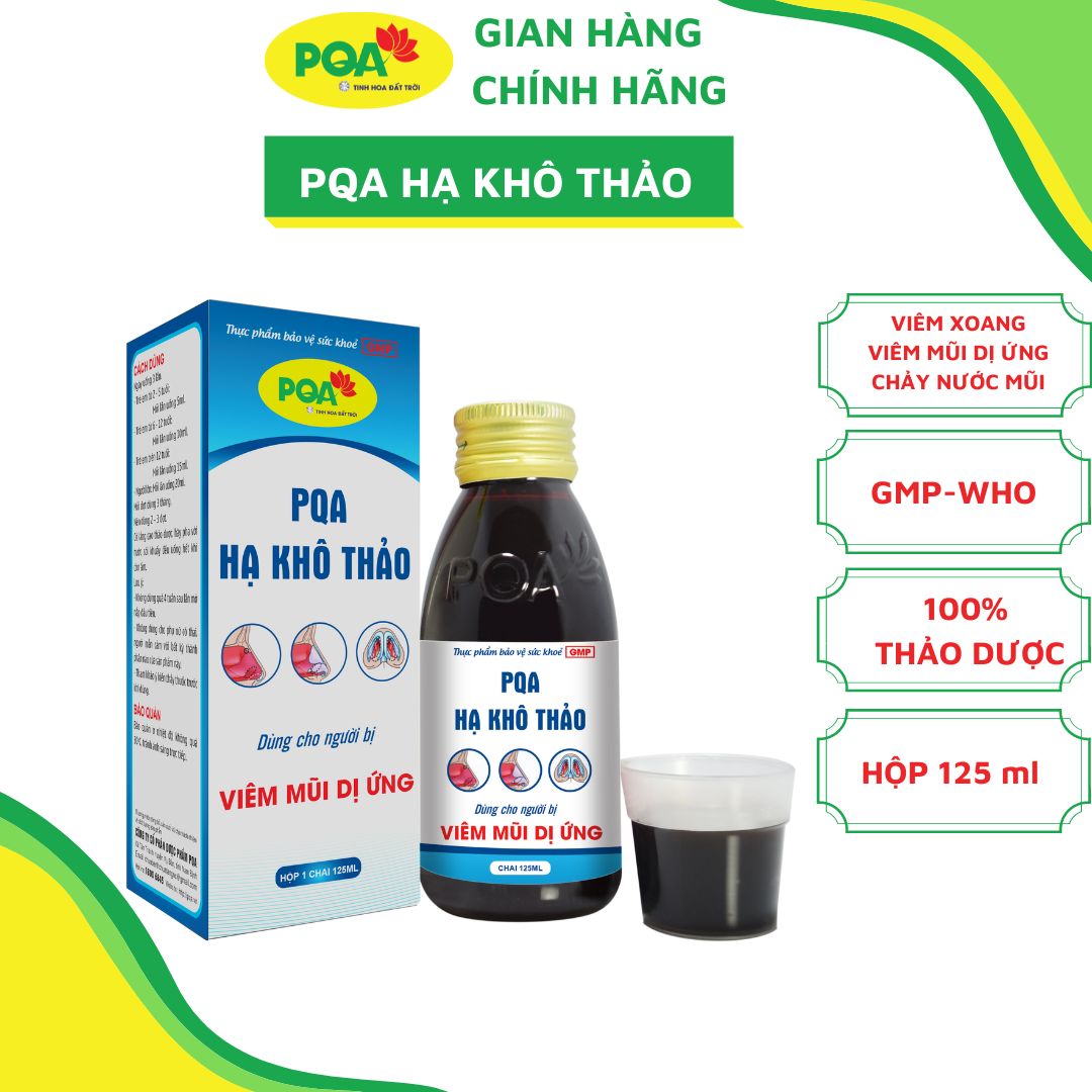 Hạ Khô Thảo PQA Hỗ Trợ Thông Mũi, Thông Thoáng Đường Thở Và Viêm Mũi Dị Ứng Hộp 125ml