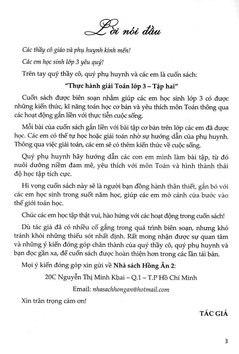 Sách tham khảo- Thực Hành Giải Toán Lớp 3 - Tập Hai _HA