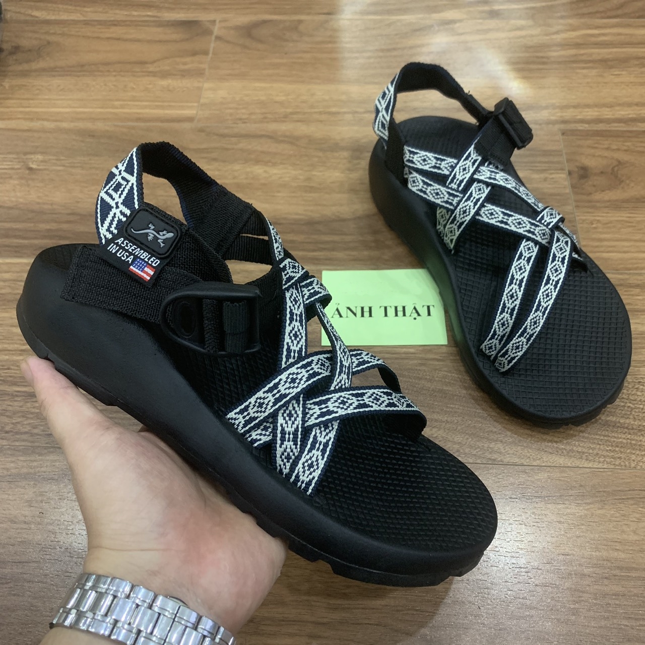 Giày Sandals Nam Quai Kép Vải Dù Kiểu Dáng Hàn Quốc Mã D151