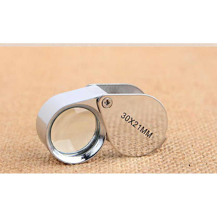 Kính lúp cầm tay mini 30X bạc