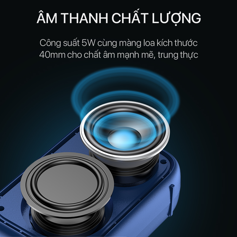 [[ Loa Không Dây Bluetooth 5.0 - Nghe 8h - Phạm Vi 10m ]] - Cho iOS/Apple (iPhone/iPad), Android (Samsung, Sony, Xiaomi, Huawei, Oppo) Màu Đen - RB100 -  Hàng Chính Hãng