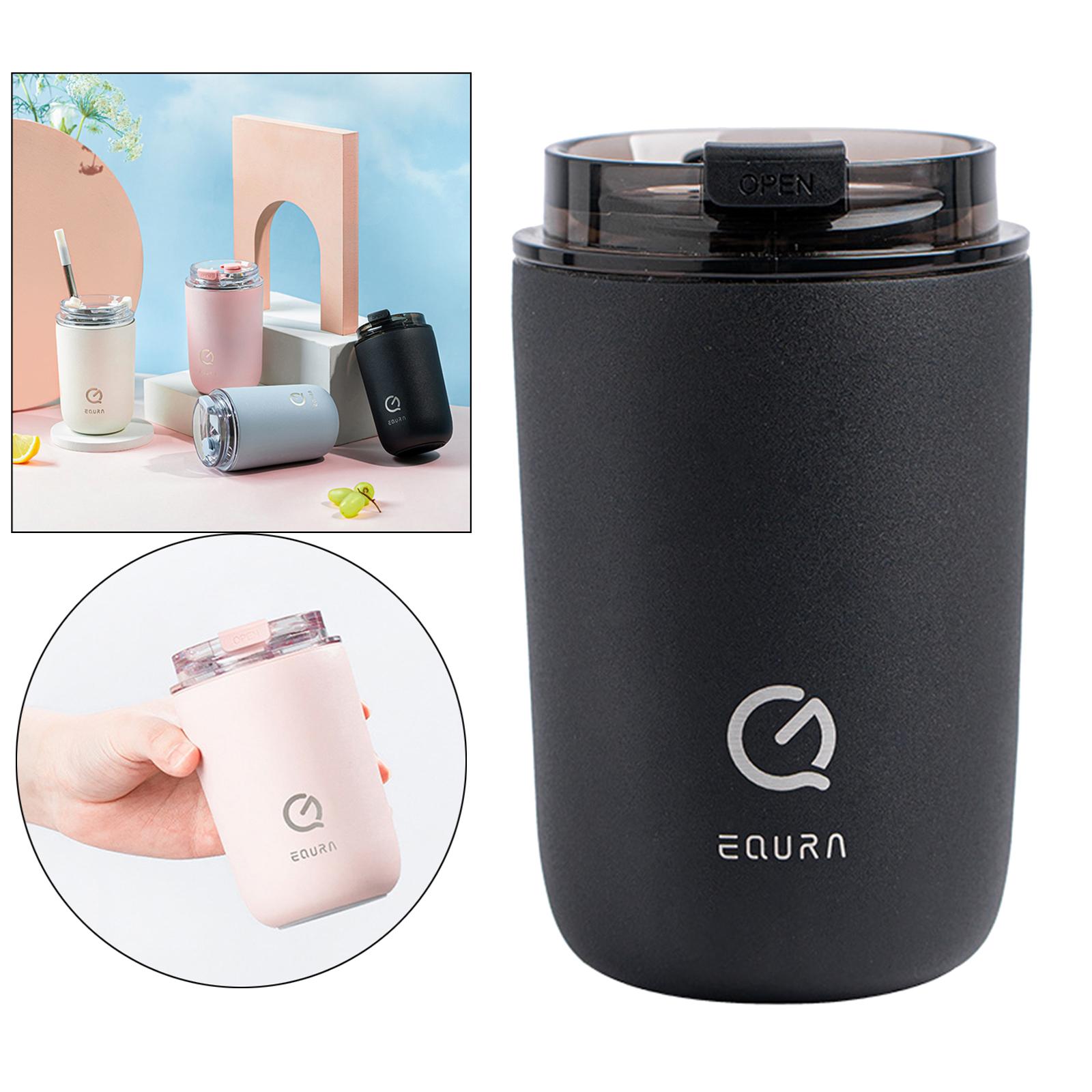 280ml Travel Tumbler Insulated 304 Stainless Steel Coffee Cup with Lid & Straws Hot & Cold Coffee Cup for Backpacking, Camping, Office or Car