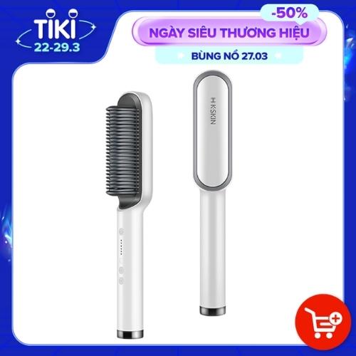 Lược Điện / Máy Uốn Duỗi Tóc K-SKIN Cách Nhiệt 2 Lớp Chống Bỏng, Dưỡng Tóc, Không Gây Tổn Thương Da Đầu - Hàng Chính Hãng