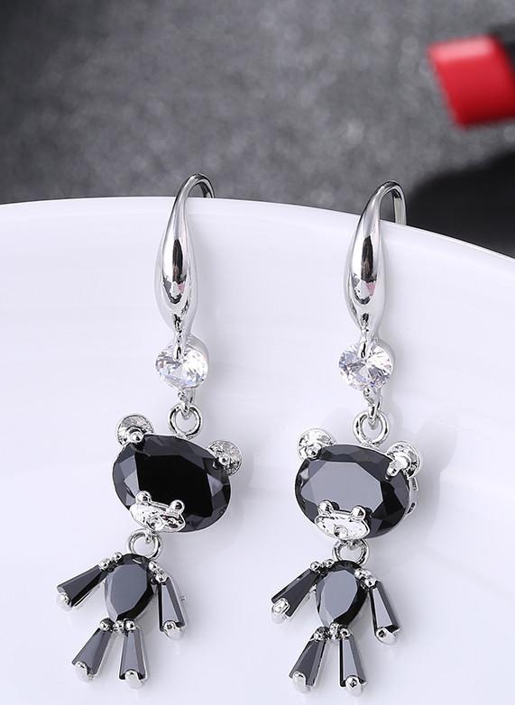 Bông tai nữ hình Gấu đính đá trẻ trung ngọt ngào