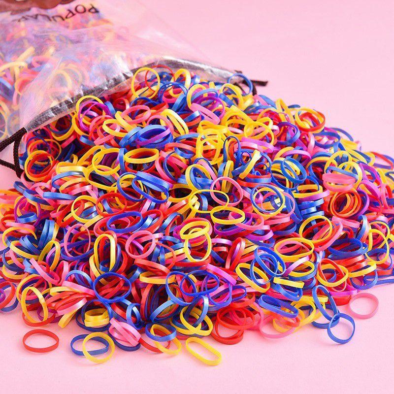 Túi Chun Buộc Tóc Bịch 4000 Chun Cho Bé Kèm Túi Gấu