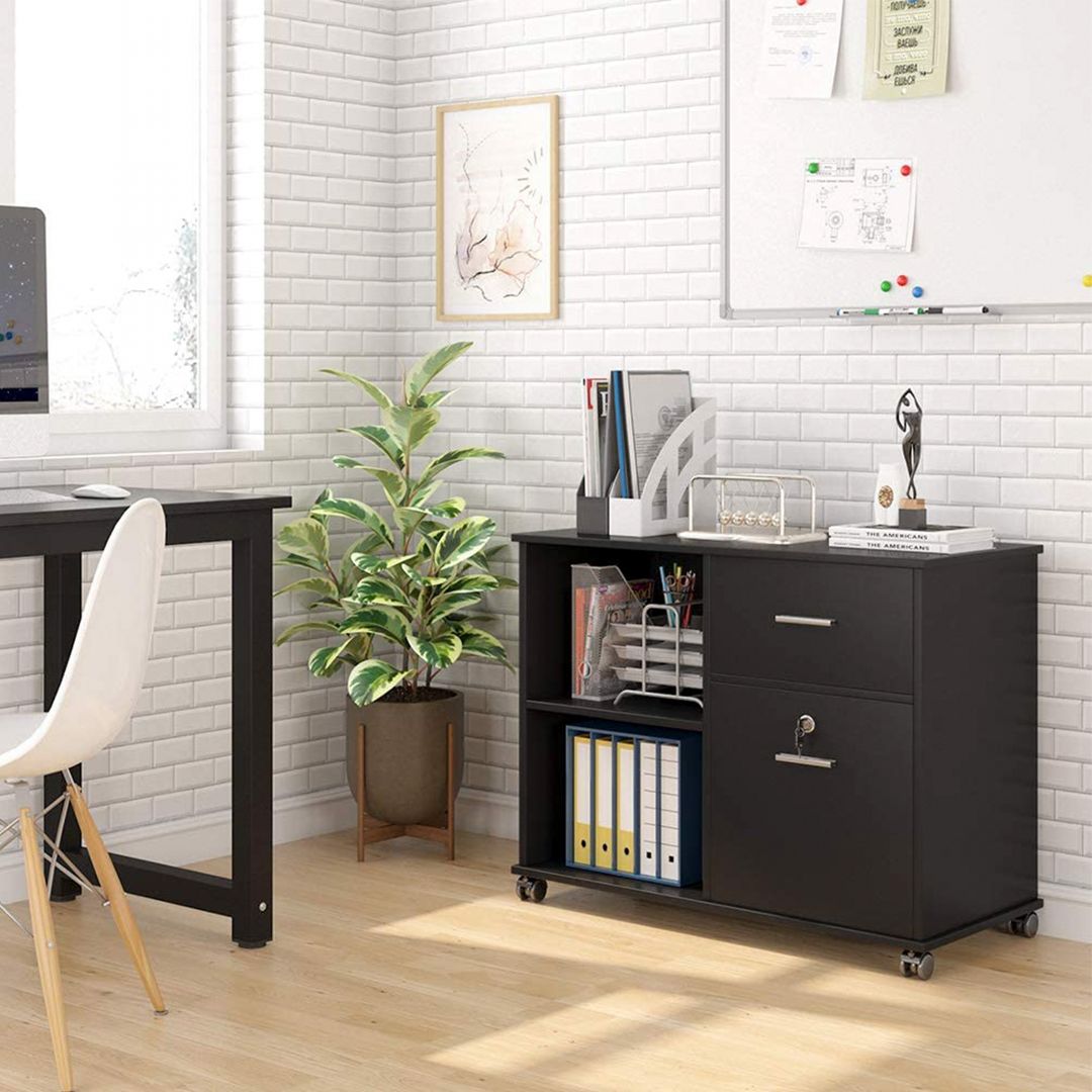 Kệ để máy in gỗ hiện đại SMLIFE Prozen | Gỗ MDF dày 17mm chống ẩm | D80xR40xC71cm