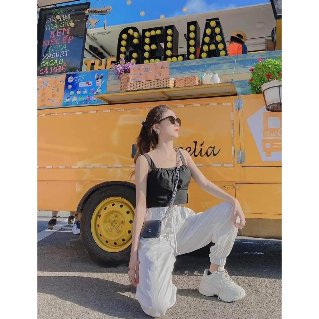 Quần jogger nữ bo gấu chất đũi lạ mắt